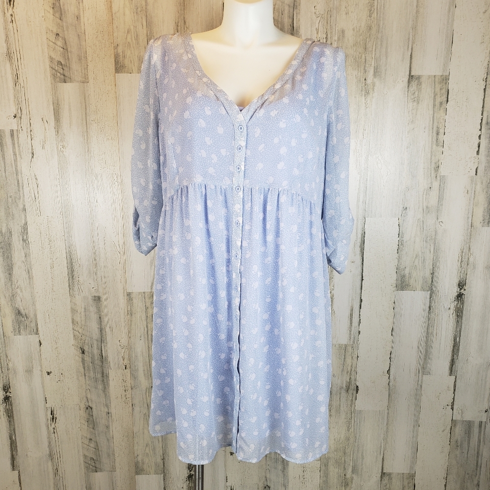 Torrid Blue Chiffon Babydoll Shirt Dress Sz 3X - Picture 1 of 6